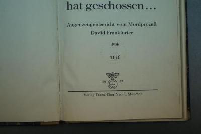 - (Deutsche Hochschule für Politik. Bibliothek;Deutsche Hochschule für Politik), Prägung: Ortsangabe, Name, Wappen; 'Deutsche Hochschule f. Politik, Bücherei'.  (Prototyp)