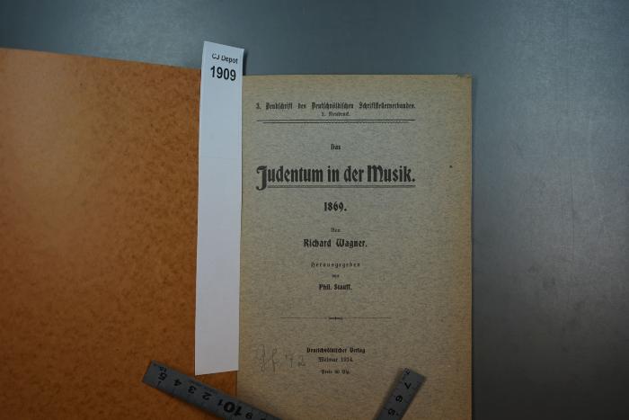 ; ; ;: Das Judentum in der Musik, 1869. (1914)