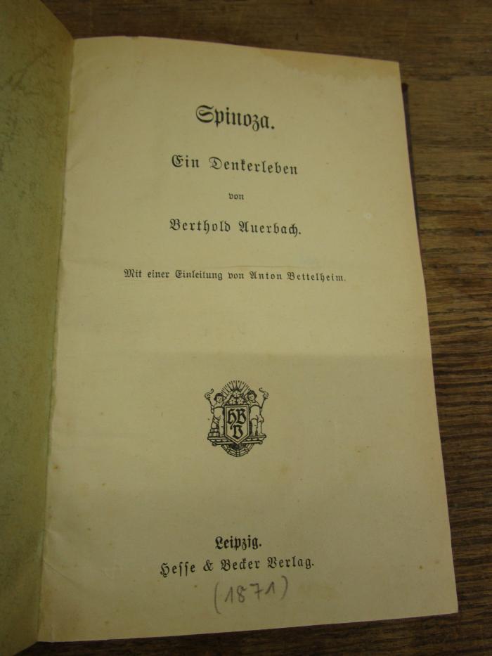Cm 8149 g: Spinoza : Ein Denkerleben ([1871])