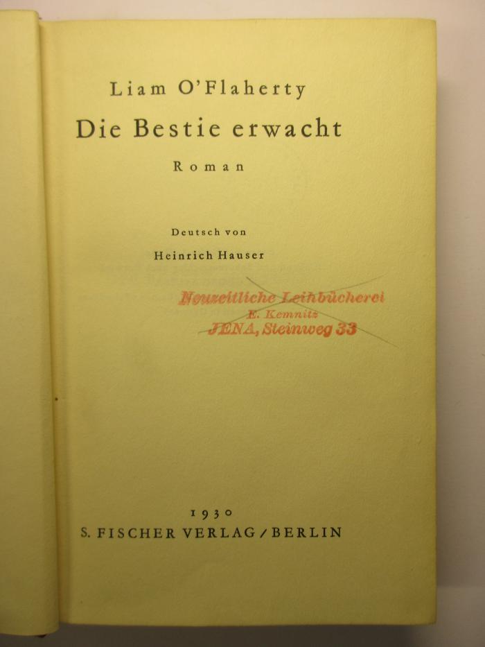 88/80/40744(0) : Die Bestie erwacht
 (1930)