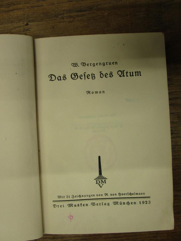 Cm 8192: Das Gesetz des Atum : Roman (1923)