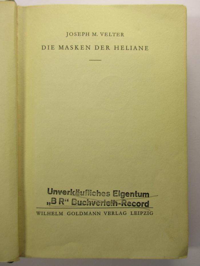88/80/40736(0) : Die Masken der Heliane
 (1932)