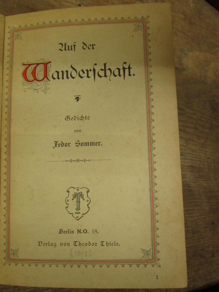 Cm 8198: Auf der Wanderschaft : Gedichte ([1890])
