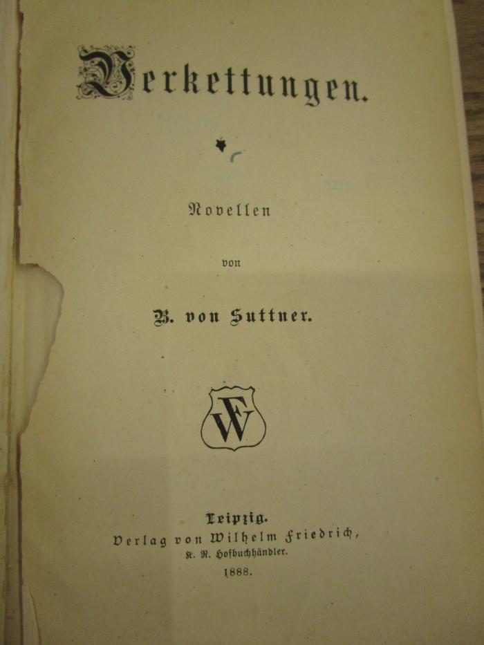 Cm 8123: Verkettungen : Novellen (1888)