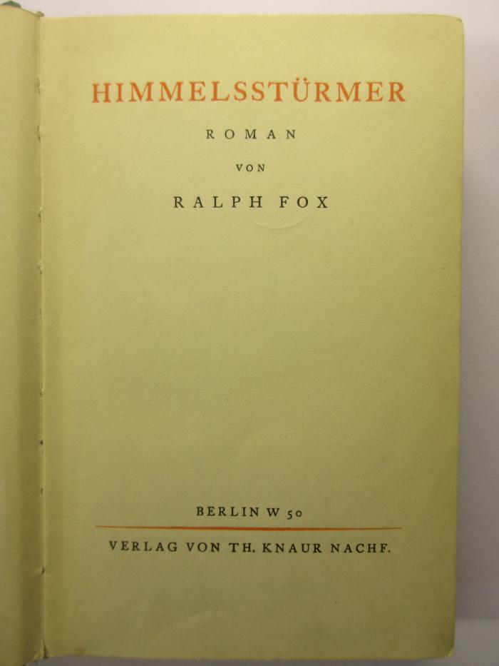 88/80/40742(7) : Himmelsstürmer
 (1931)