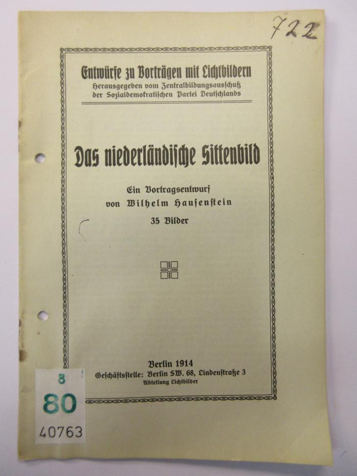 88/80/40763(6) : Das niederländische Sittenbild (1914)