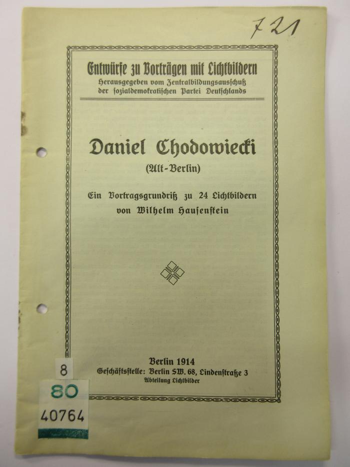 88/80/40764(8) : Daniel Chodowiecki
(Alt-Berlin)
 (1914)