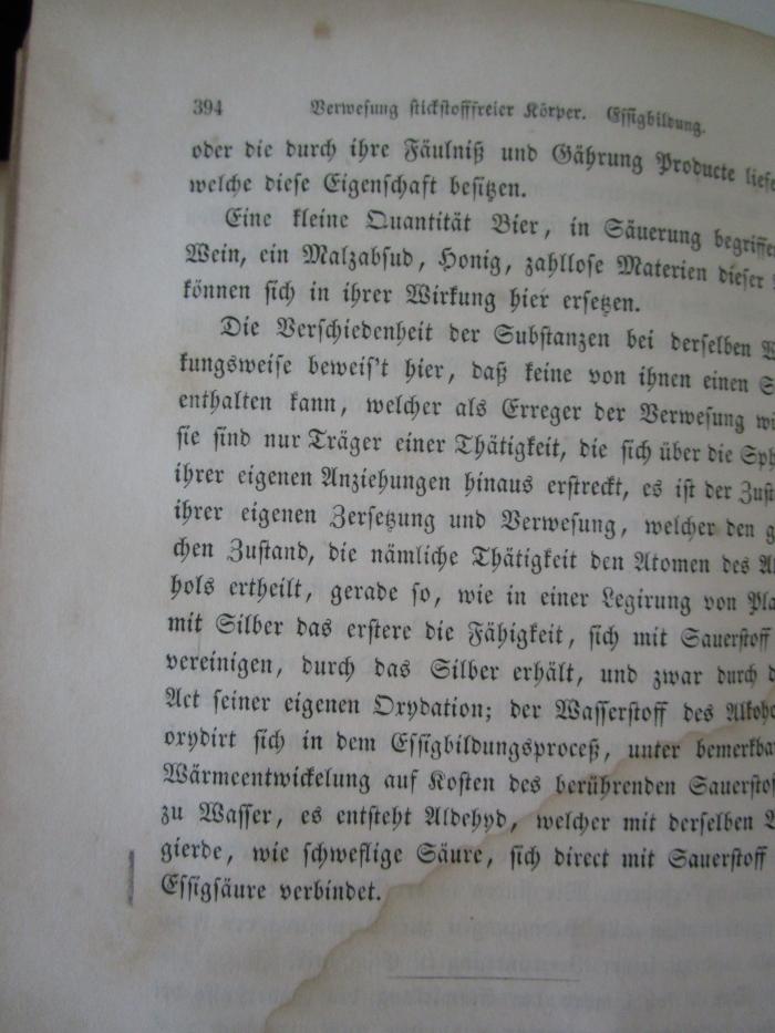  Die Chemie in ihrer Anwendung auf Agricultur und Physiologie (1843);- (Neuberg, Carl), Von Hand: Annotation. 