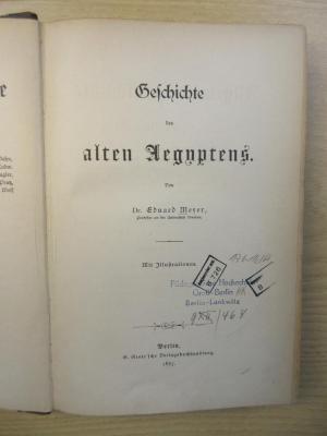 Gesch 7a mey2 : Geschichte des alten Aegyptens (1887)