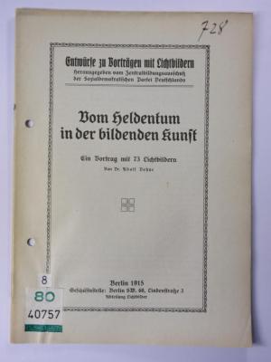 88/80/40757(0) : Vom Heldentum in der bildenden Kunst
 (1915)
