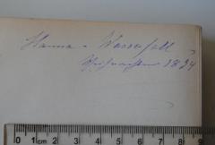 - (Wasserfall, Hanna), Von Hand: Name, Datum; 'Hanna Wasserfall / Weihnachten 1894'. 