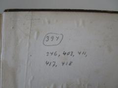 - (Neuberg, Carl), Von Hand: Annotation, Notiz, Nummer; '394
346, 403, 411, 417, 418'. 