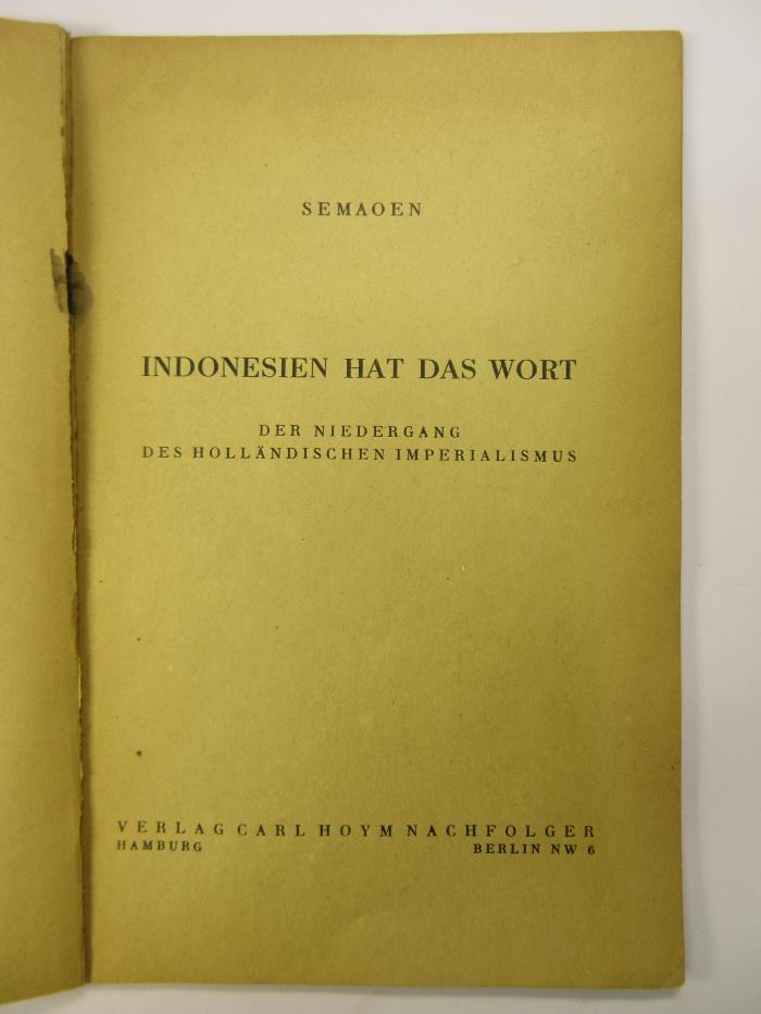 88/80/40753(2) : Indonesien hat das Wort
 (1927)
