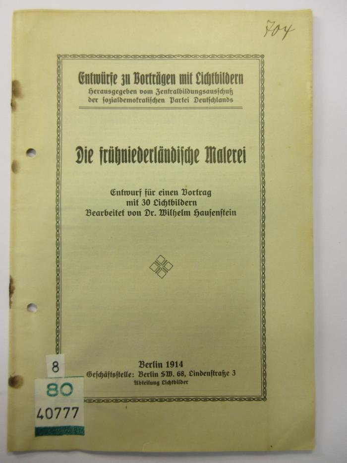 88/80/40777(7) : Die frühniederländische Malerei (1914)