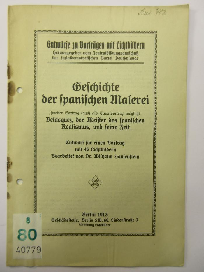 88/80/40779(0) : Geschichte der spanischen Malerei 2 (1913)
