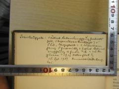 - (Paul Vogel), Von Hand: Notiz; '[...]aufgabe: [...] 15. Spt. 1907. Universitätskanzlei.'. 