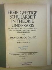 PB 0576 A - 20 b : Freie geistige Schularbeit un Theorie und Praxis. (1922)