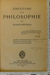 100 JERU : Enileitung in die Philosophie (1923)