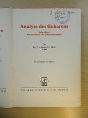 Gca 860/1 : Analyse des Gebarens. Erforschung des Ausdrucks der Körperbewegung. (1935)