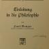 100 MENZ : Einleitung in die Philosophie (1913)