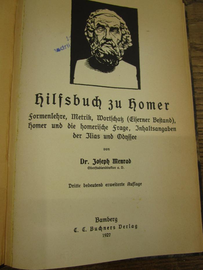 Cn 1101 c: Hilfsbuch zu Homer (1927)