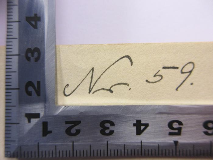 -, Von Hand: Nummer; 'Nr. 59'