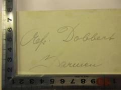 - (Dobbert, Alfred), Von Hand: Name; '[?] Dobbert
[?]'. 