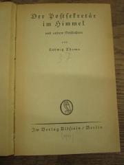 Cm 8357: Der Postsekretär im Himmel und andere Geschichten ([1914])