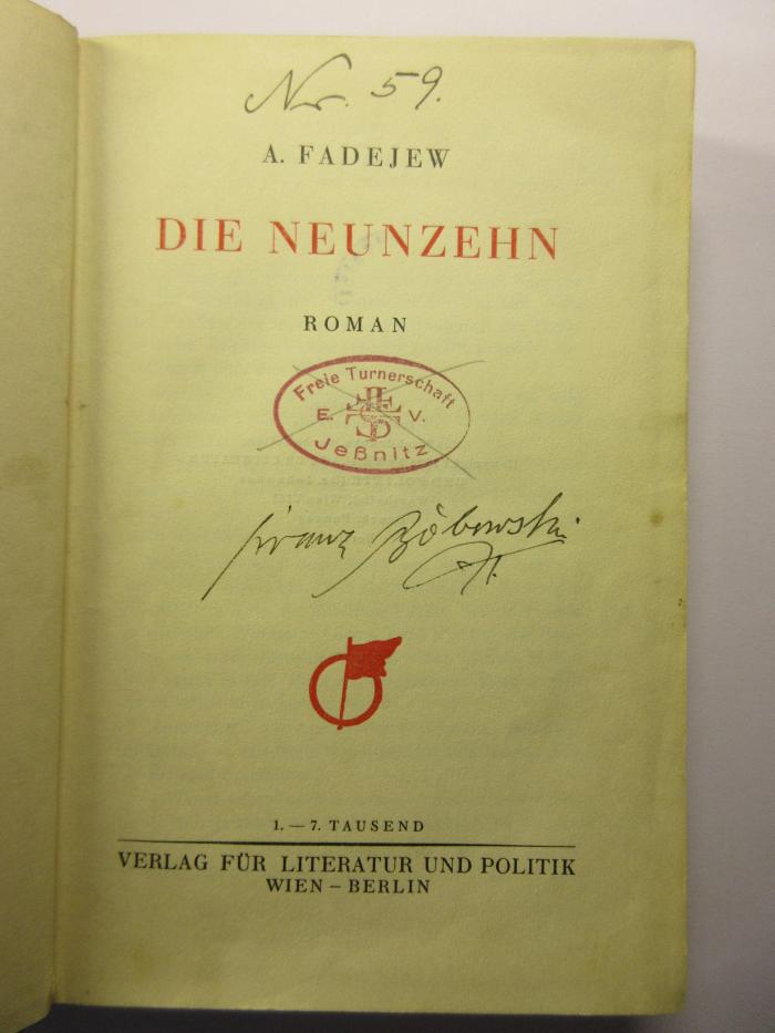 88/80/40839(3) : Die Neunzehn (1928)