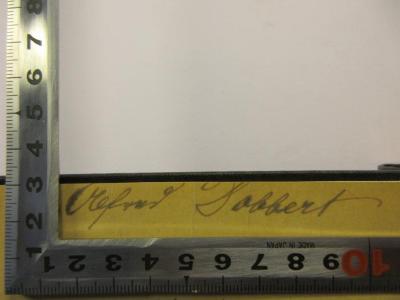 - (Dobbert, Alfred), Von Hand: Name; 'Alfred Dobbert'. 
