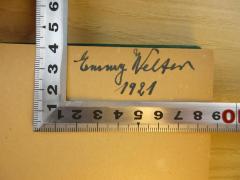- (Welter, Emmi), Von Hand: Name; 'Emmy Welter'. 