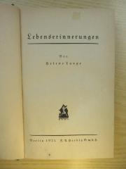 PB 0570 - 177 /2 : Lebenserinnerungen (1921)