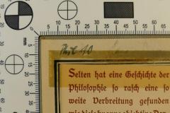 - (Naumann, Hans), Von Hand: Name; 'Hans Naumann (getilgt)
Daneben die Signatur (?) "Phil 10"'. 