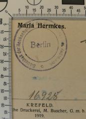 - (Bibliothek der Hochschule für die Wissenschaft des Judenthums), Stempel: Name; 'Bibliothek der Hochschule für die Wissenschaft des Judentums. Berlin

Signatur [?]: Pi 212
Inventarnummer [?]: 16928'. 