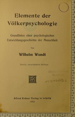 150.1 WUND 2 : Elemente der Völkerpsychologie (1913)