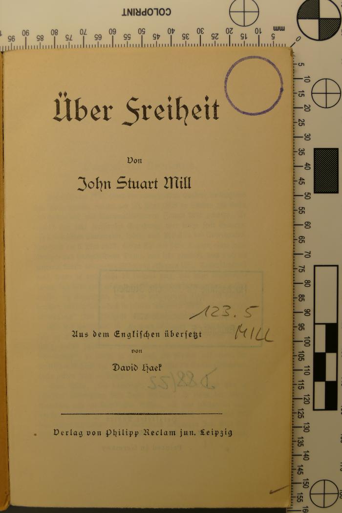 123.5 MILL : Über Freiheit (ca. 1900)