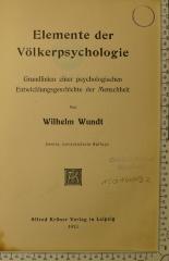 150.1 WUND 2 : Elemente der Völkerpsychologie (1913)