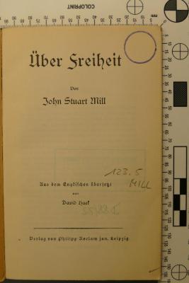 123.5 MILL : Über Freiheit (ca. 1900)
