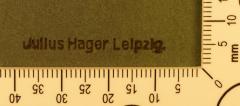 - (Buchbinderei Julius Hager), Einband: Buchbinder; 'Julius Hager Leipzig'. 