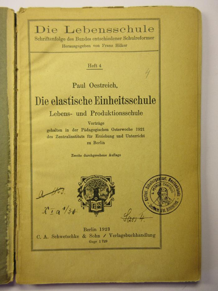88/80/40848(5) : Die elastische Einheitschule (1923)