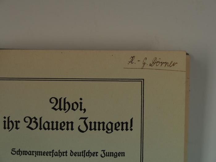- (Dörner, H.-G.), Von Hand: Autogramm; 'H.-G. Dörner'. 
