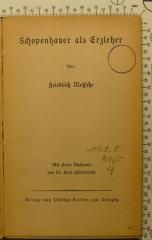 149.8 NIET 4 : Schopenhauer als Erzieher (1931)