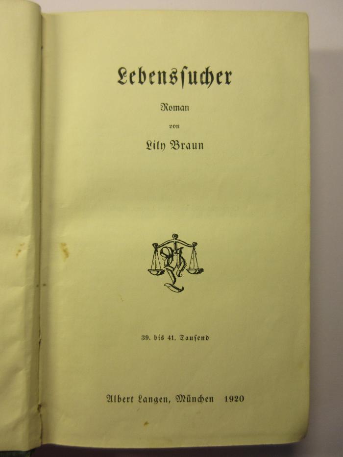 88/80/40857(7) : Lebenssucher
 (1920)