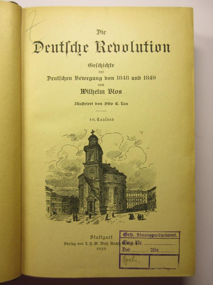 88/80/40873(7) : Die Deutsche Revolution : Geschichte der Deutschen Bewegung von 1848 und 1849 (1920)