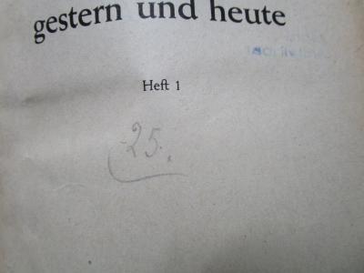 Ag 671: Frankreich gestern und heute (1947);- (unbekannt;Berliner Stadtbibliothek;Buchbinderei Gerhard Matschei (Berlin);Magistrat von Großberlin), Von Hand: Nummer, Buchbinder.  (Prototyp)