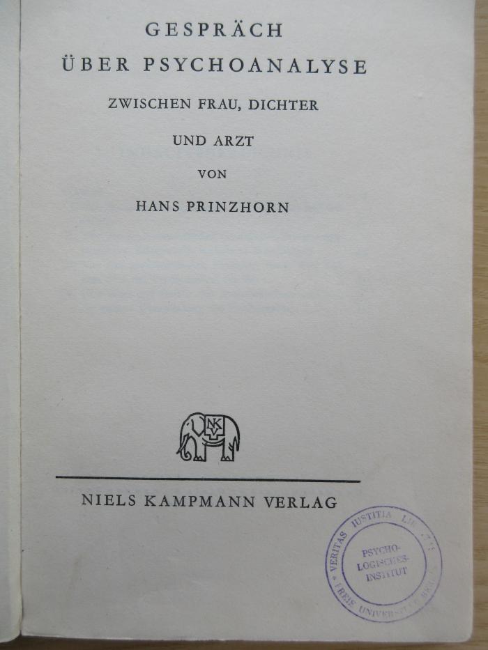 Dca 691 (ausgesondert) : Gespräch über Psychoanalyse zwischen Frau, Dichter und Arzt (1926)