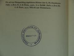 - (Deutsche Verwaltung für Volksbildung, Bibliothek), Stempel: Ortsangabe, Name; 'Deutsche Verwaltung für Volksbildung, Bibliothek'.  (Prototyp)