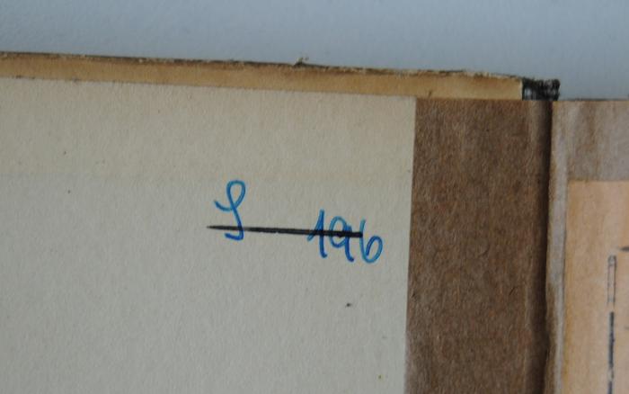 - (Geheime Staatspolizei Hannover), Von Hand: Nummer; 'S 196'. 