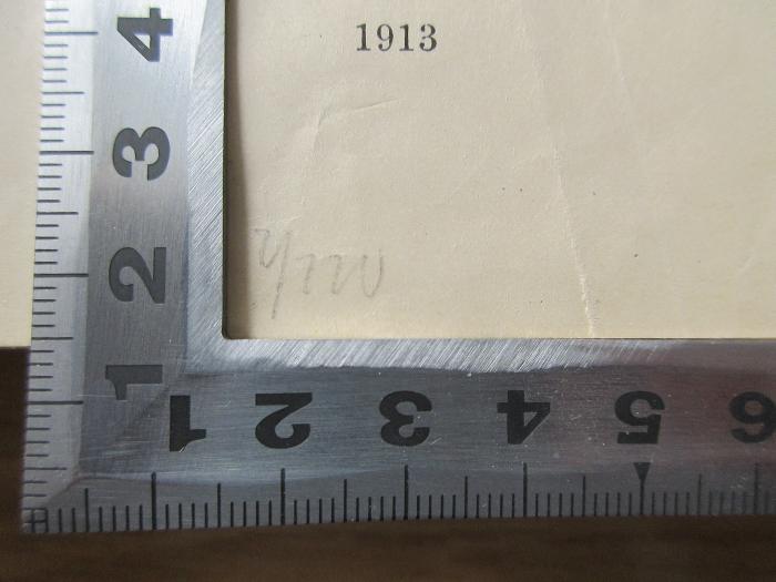 1 D 139&lt;2&gt; : Geschichte der volkswirtschaftlichen Lehrmeinungen (1913);-, Von Hand: Notiz; 'Yno'