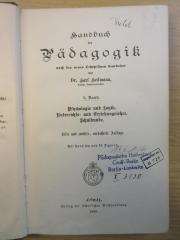 PA 0030 - 16 n-1 : Handbuch der Pädagogik : Psychologie und Logik. Unterrichts- und Erziehungslehre. Schulkunde. (1908)